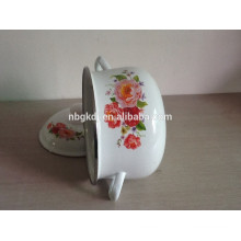 white enamel casserole pot